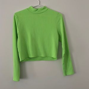 Ribbed Mock neck long sleeve PLT top - M